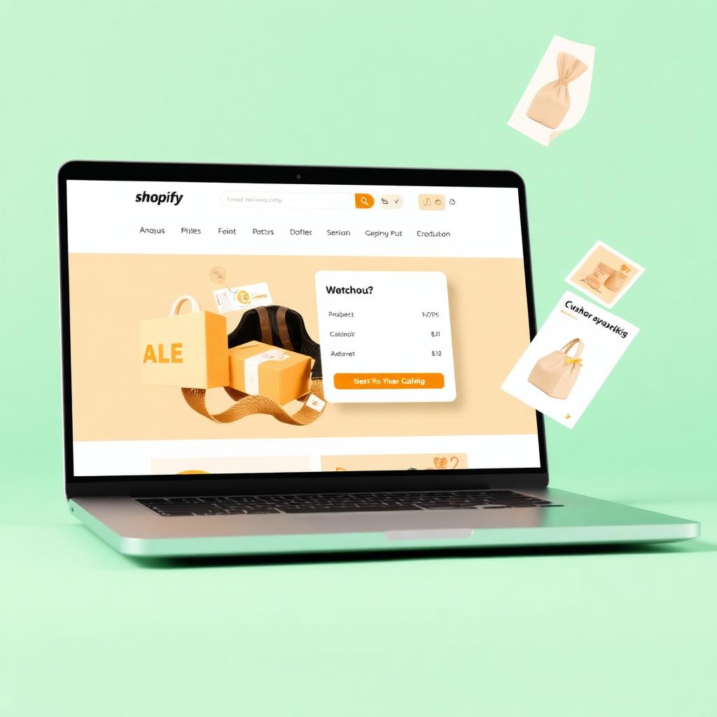 Shopify storefront on laptop with custom checkout extension — Dubai Shopify plug-in example